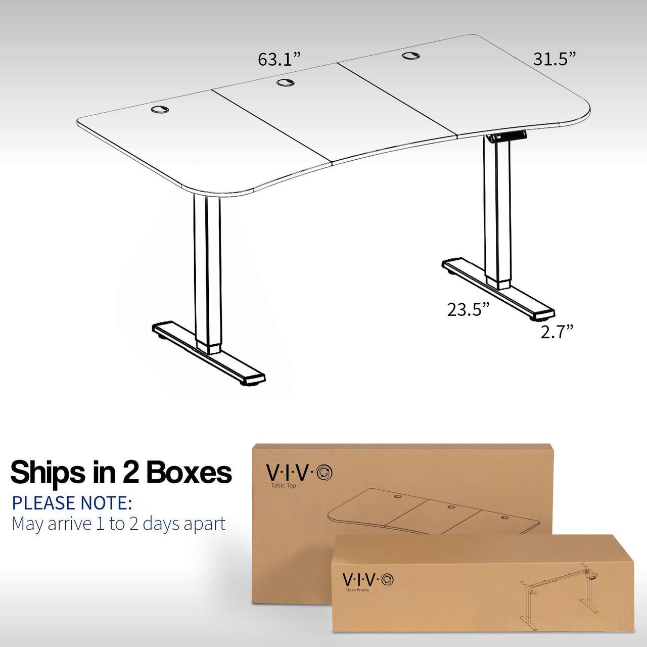 Alt view image 5 of 7 - VIVO Electric 63 x 32 Standup Desk w/ Memory Controller, Light Wood Table Top, Black Frame (DESK-KIT-1B1C)
