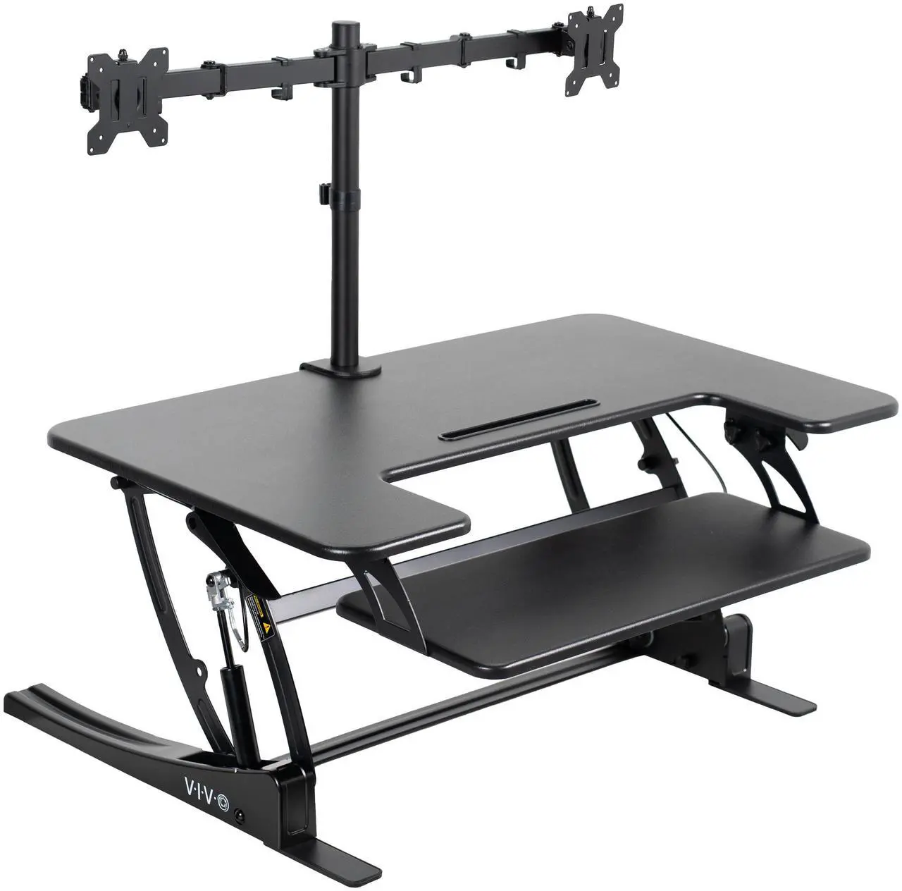 Main image of VIVO 36" Standing Desk Riser with Dual Articulating Arms for 13" to 30" Monitor Screens, Black, DESK-KIT-0V02