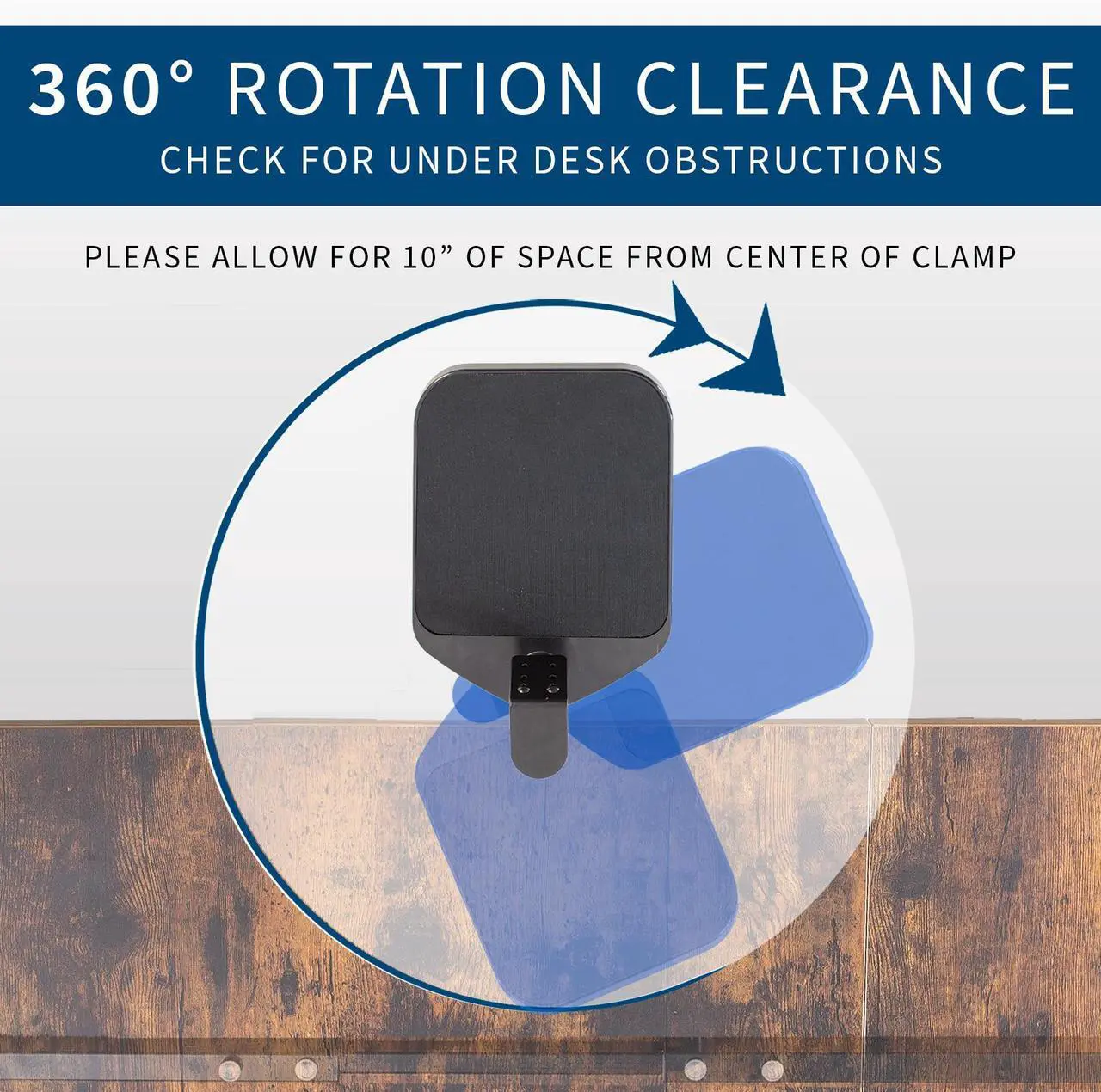 Alt view image 7 of 7 - VIVO White Rotating Desk Clamp Adjustable Computer Mouse Pad and Device Holder