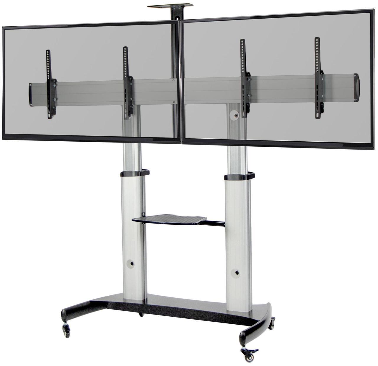 Main image of VIVO Ultra Heavy Duty Mobile Rolling TV Stand for Flat Screens 32" to 70" | Adjustable Dual TV Cart Mount (STAND-TV12H)