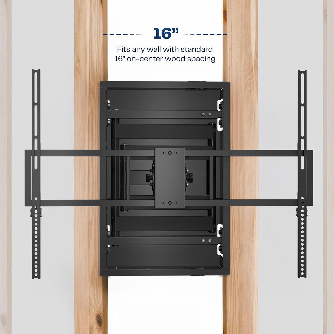Alt view image 5 of 7 - VIVO Premium Recessed In-Wall TV Mount for up to 100" LED LCD Screens, Ultra Low Profile