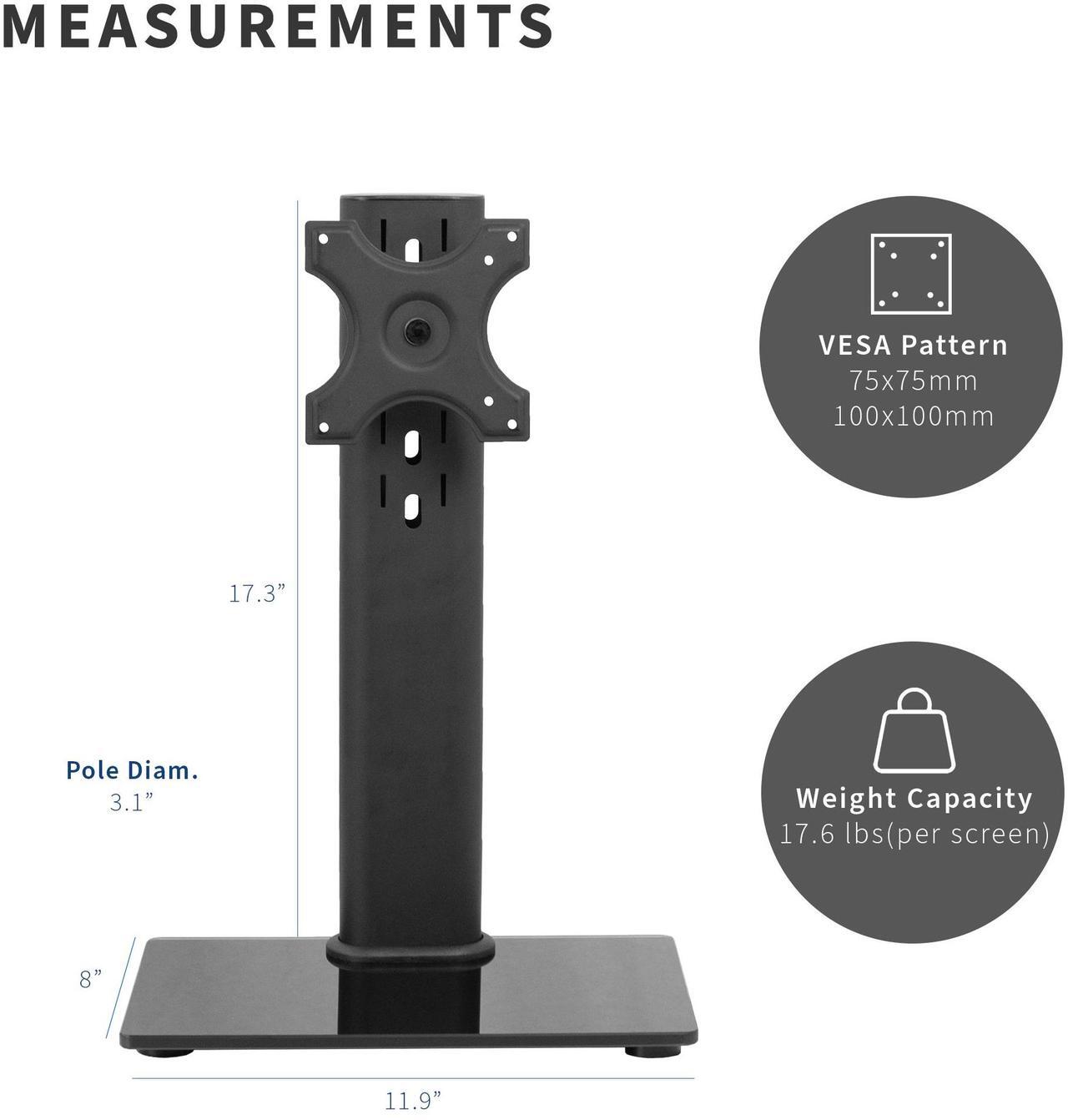 Alt view image 6 of 7 - VIVO Single Monitor Mount Adjustable Rotating Stand, Fits 1 Screen up to 38"