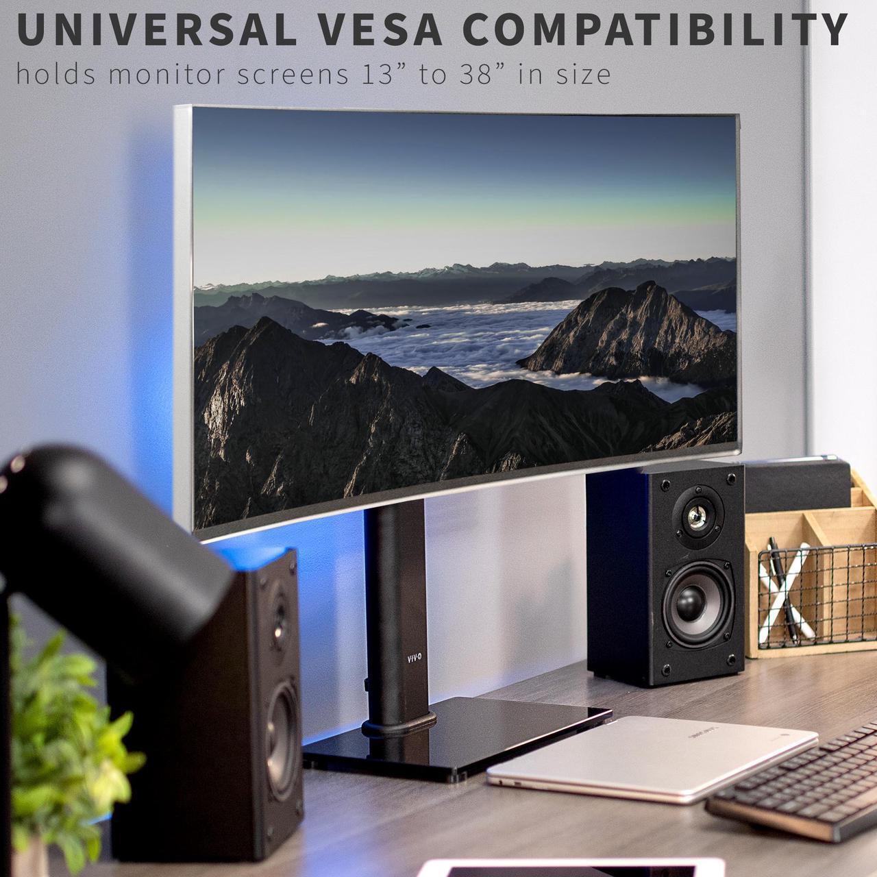 Alt view image 3 of 7 - VIVO Single Monitor Mount Adjustable Rotating Stand, Fits 1 Screen up to 38"