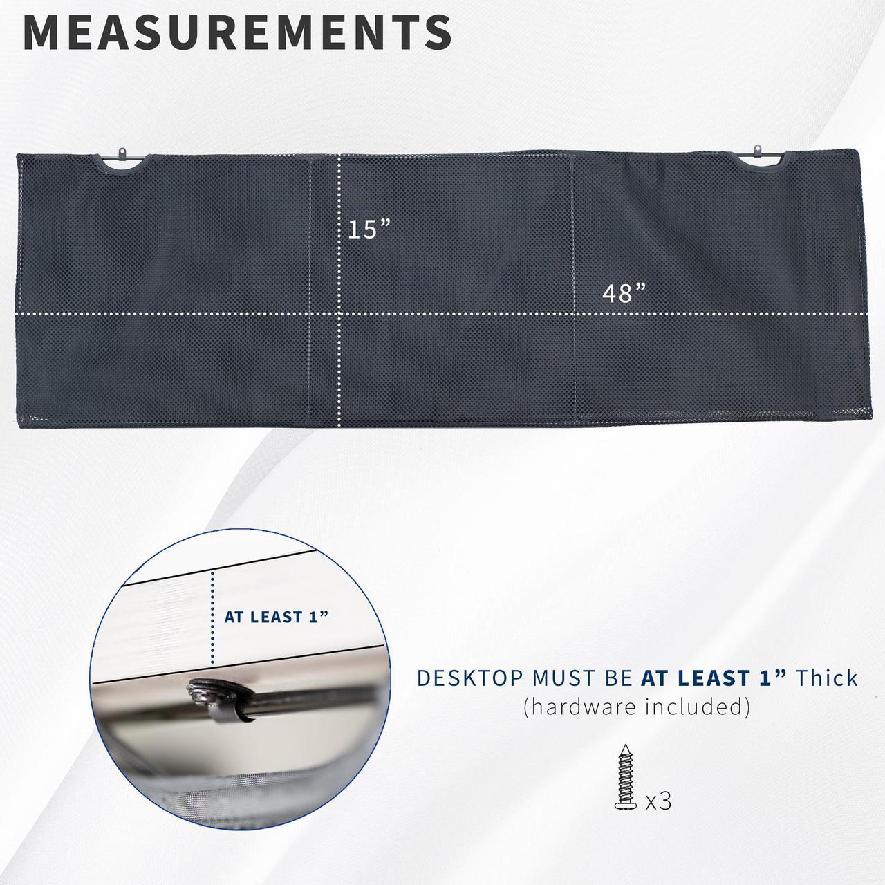 Alt view image 3 of 7 - VIVO Black Under Desk Privacy & Cable Management Sleeve Panel 48" Kit