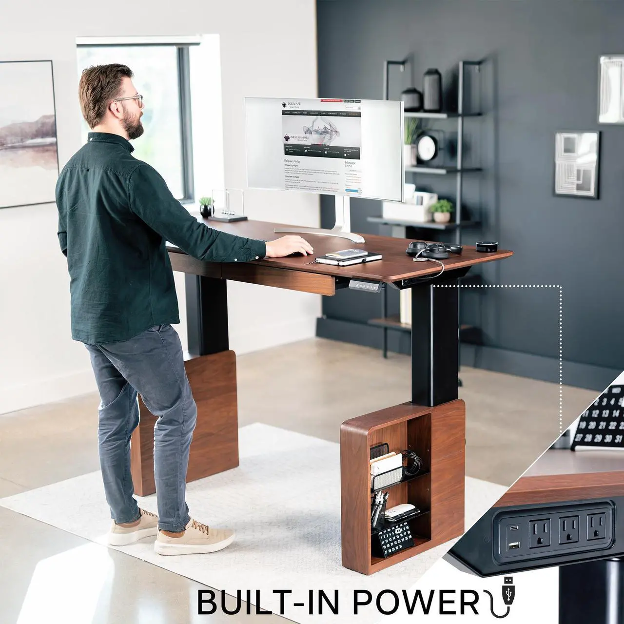 VIVO Electric Executive Desk - Thumbnail 4