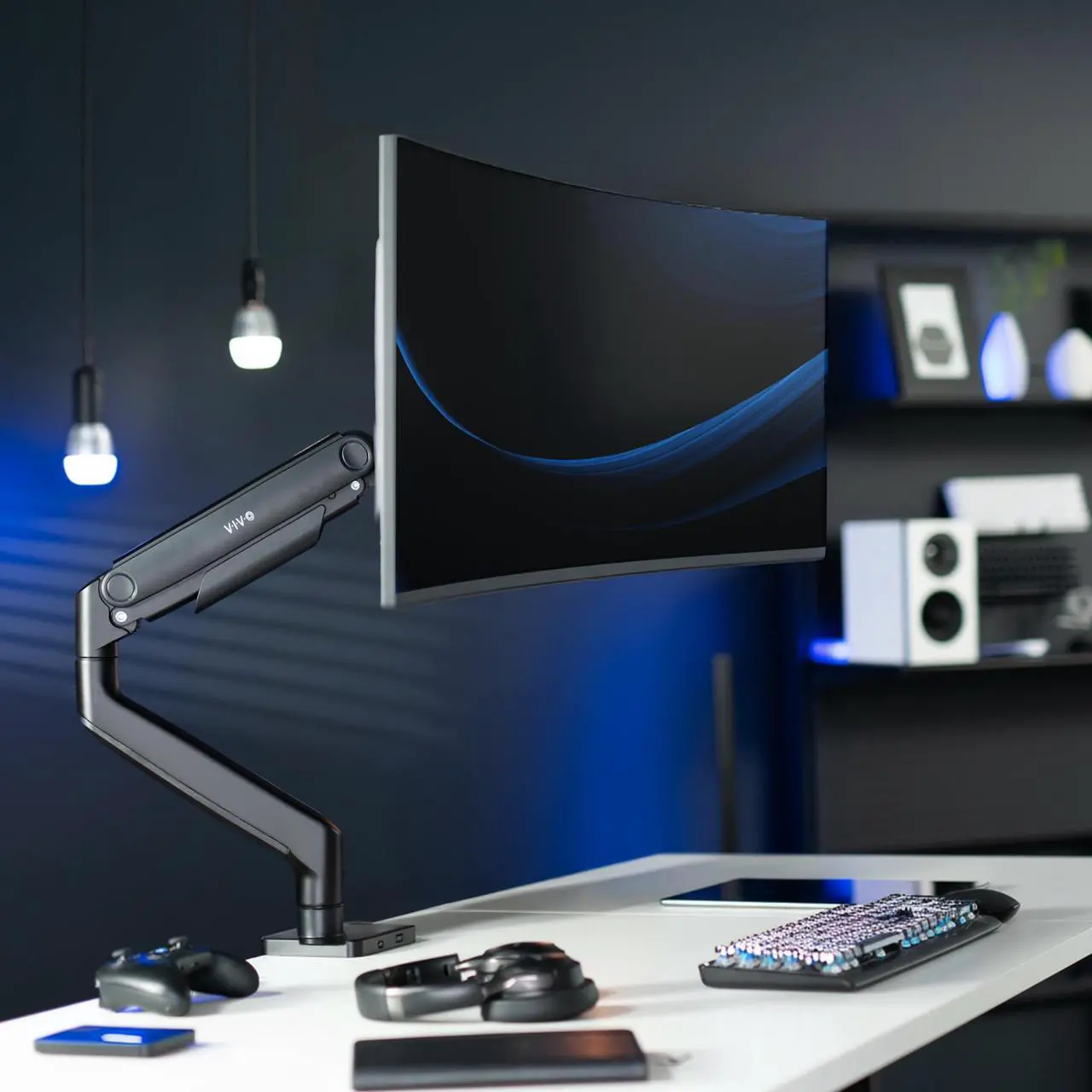 VIVO Pneumatic Arm Monitor Desk Mount - Thumbnail 3