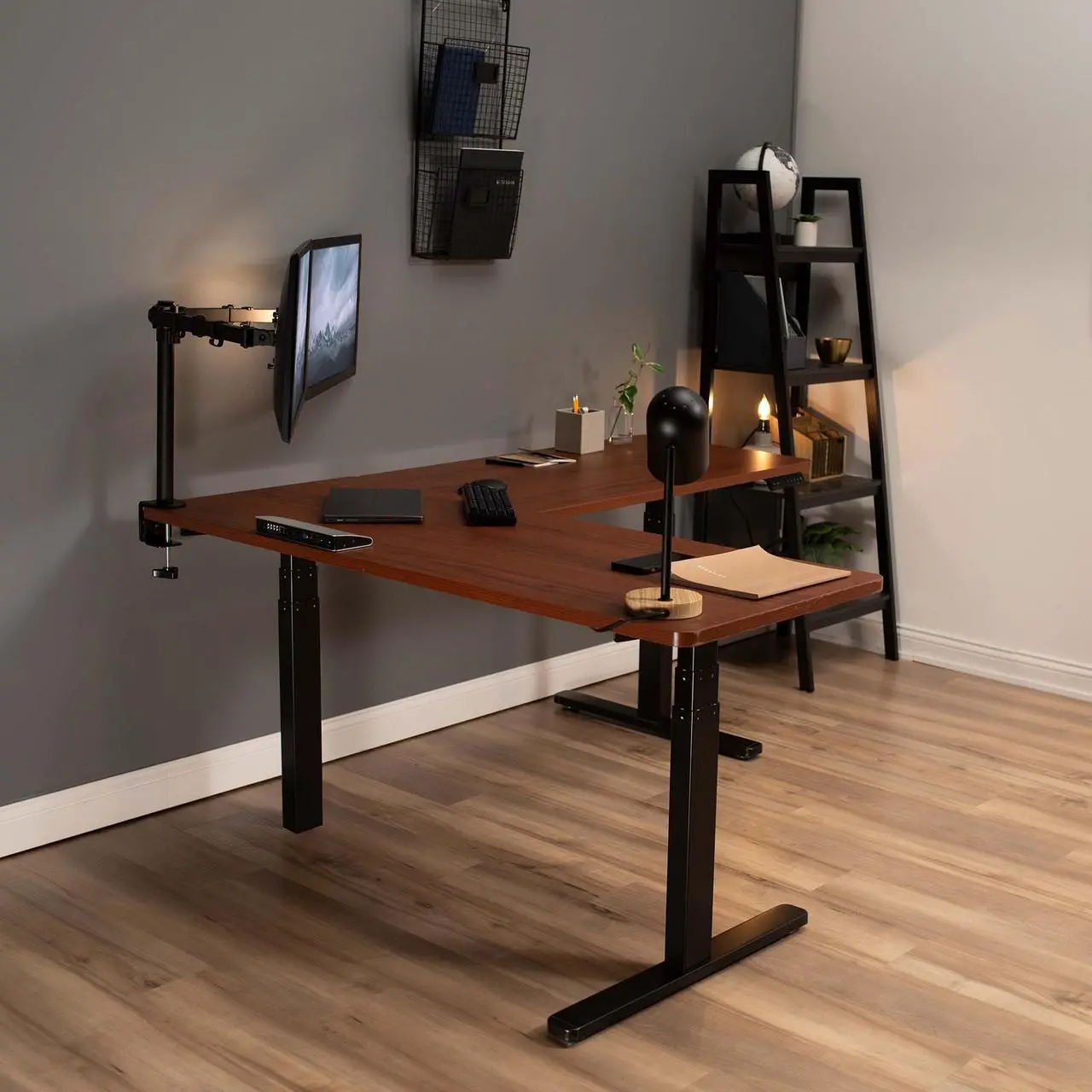 VIVO Electric Stand Up Corner Desk