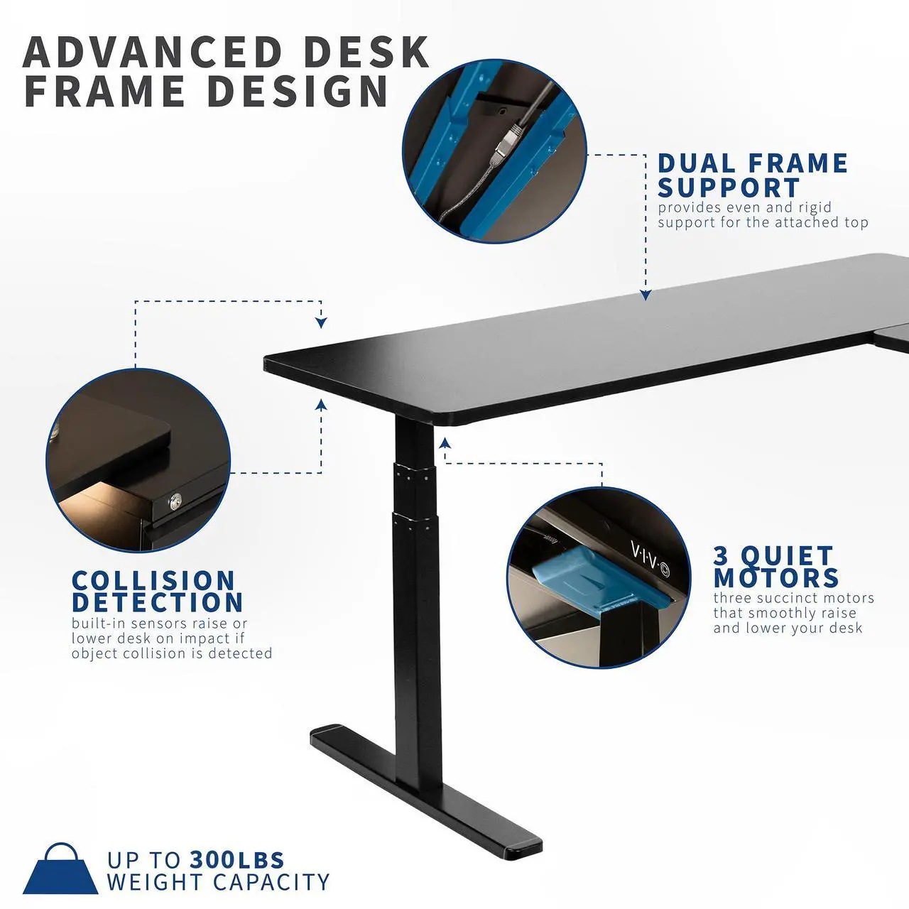 VIVO Electric Stand Up Corner Desk - Thumbnail 5