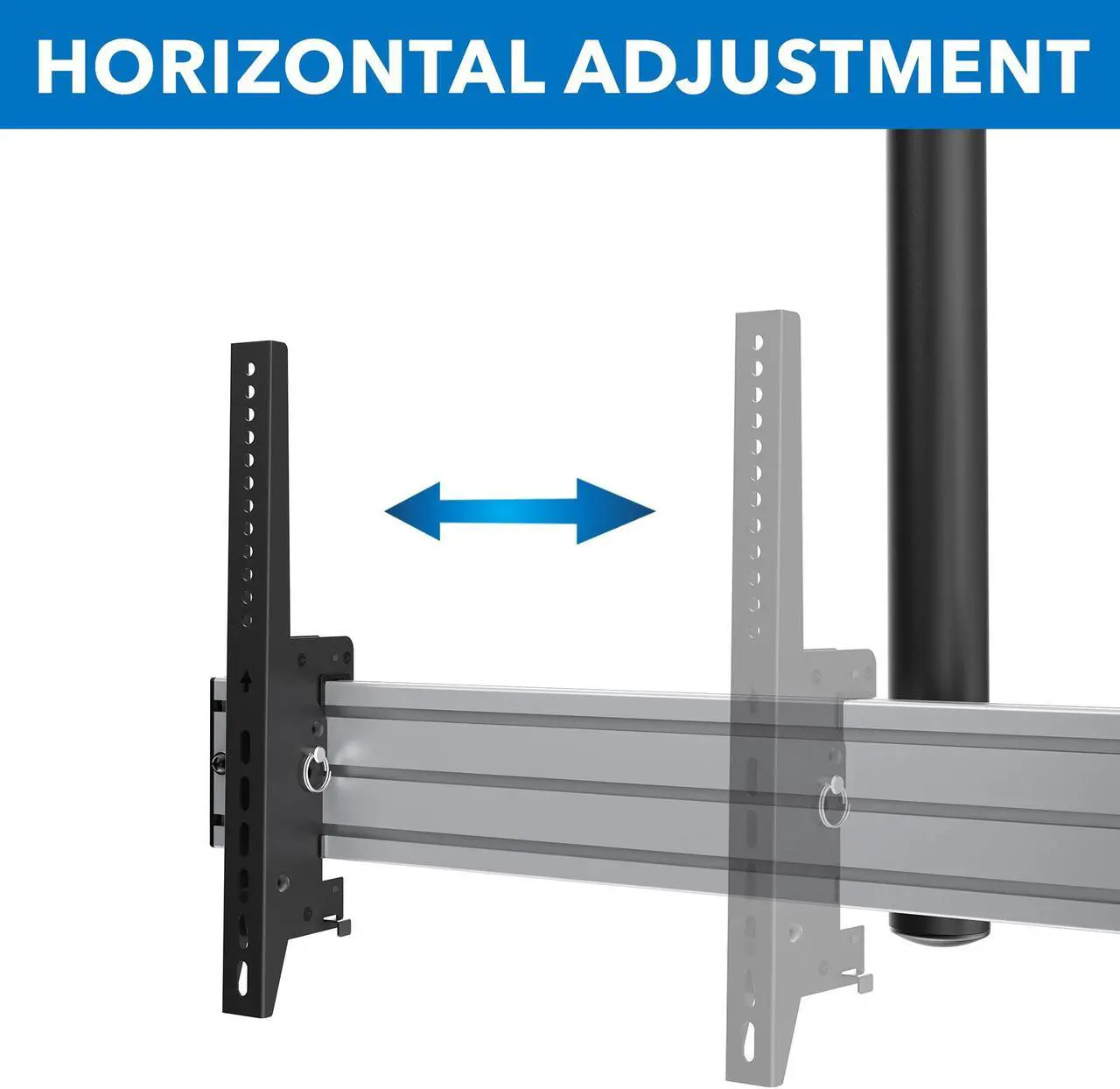 Alt view image 4 of 5 - Mount-It! Digital Signage Ceiling Mount for Two Screens | Ceiling Mount | Fits 45" to 55" Screen Size TVs | Anti-Theft