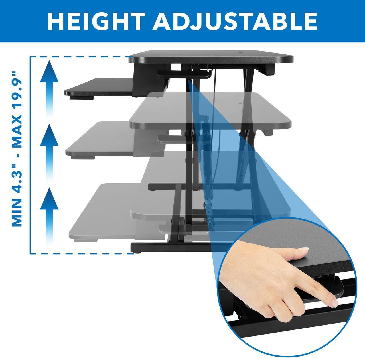 Alt view image 4 of 13 - Mount-It! 36"W Standing Desk Converter Black (MI-8050)