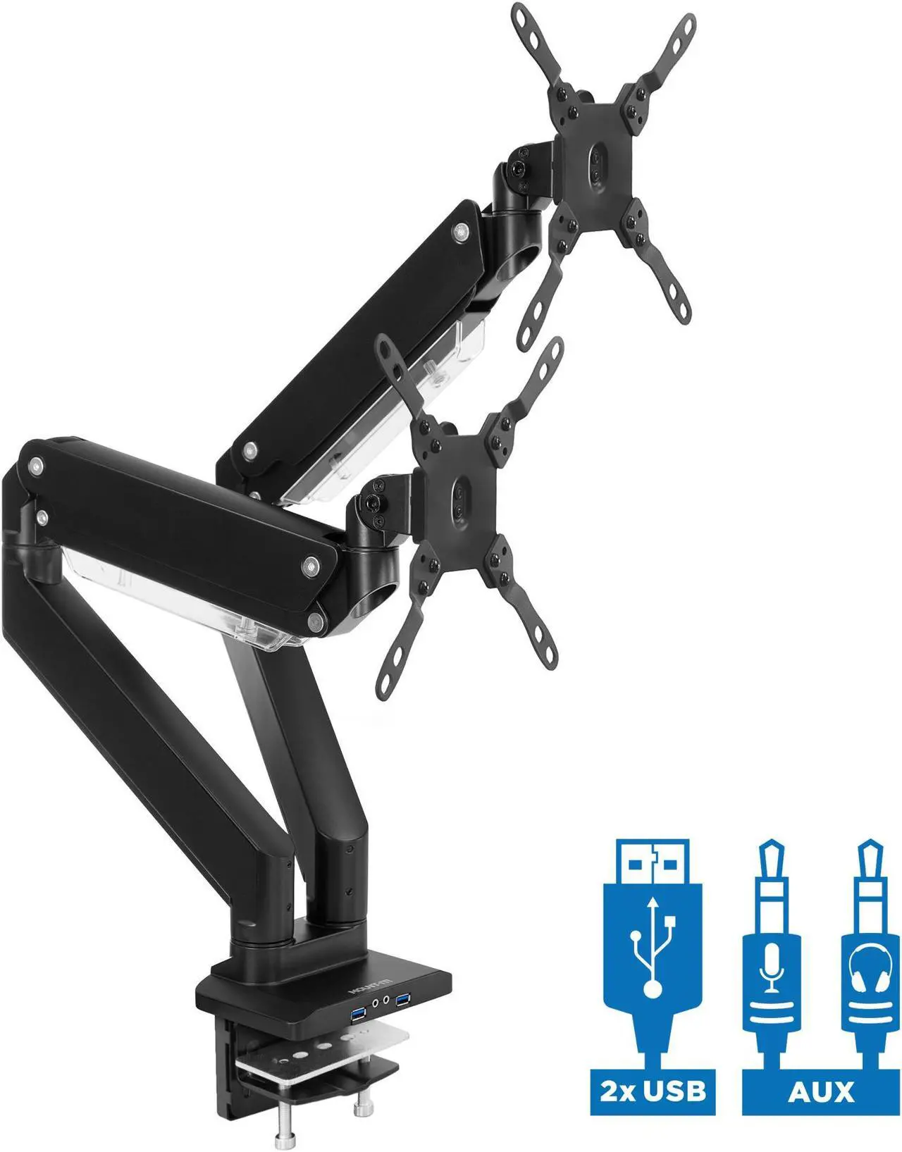 Main image of Mount-It! Adjustable Dual-Monitor Mount Up to 35" Black (MI-4772)