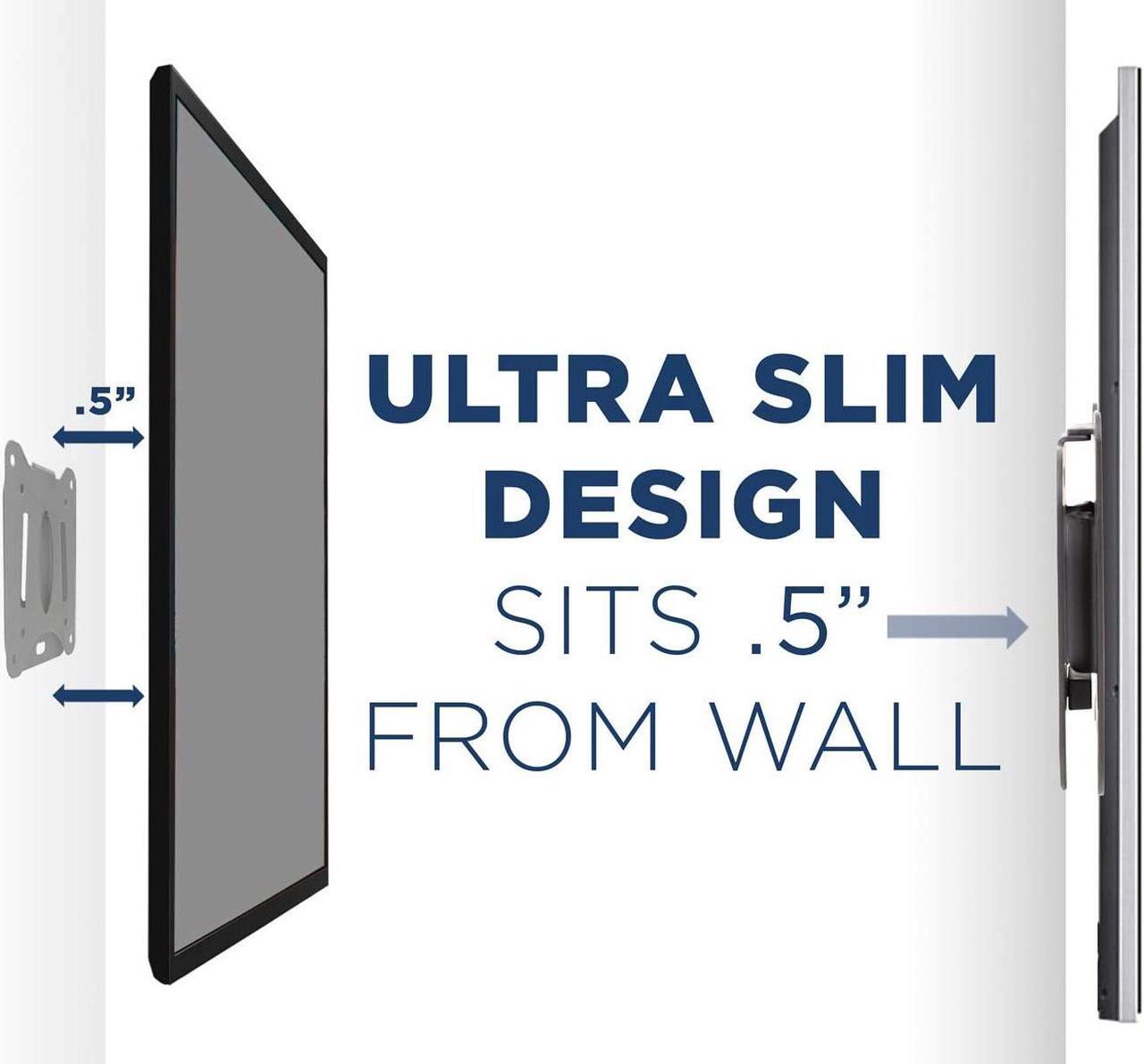 Alt view image 6 of 9 - mountit! fixed tv wall mount for 1332 lcd or led flat panel screens, 60 lbs 30 kg load capacity, vesa 75x75 mm and 100x100 mm, black