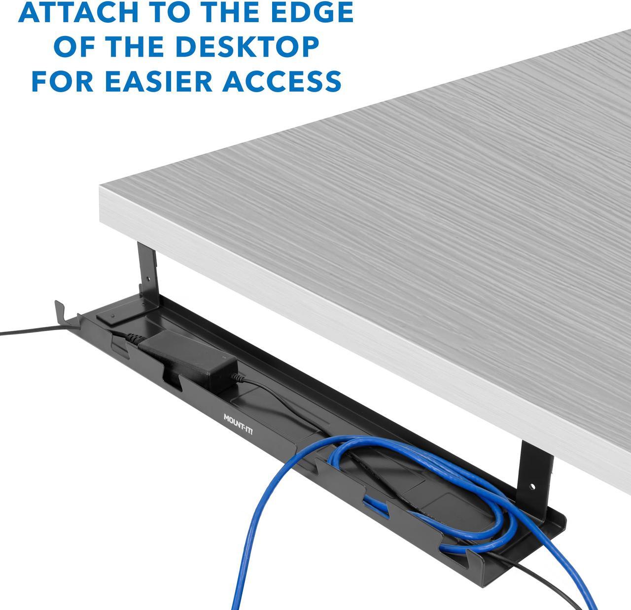 Alt view image 6 of 14 - Mount-It! Under Desk Cable Tray