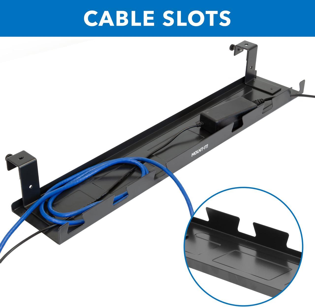 Alt view image 5 of 14 - Mount-It! Under Desk Cable Tray