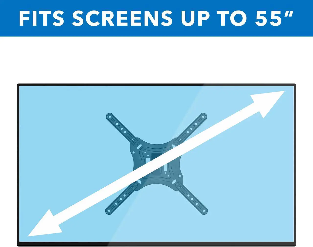 Alt view image 5 of 7 - Mount-It! Full Motion TV Wall Mount with Swivel Arm for 28" 32" 40" 43" 48" 50" 55" Inch Flat Screen TVs