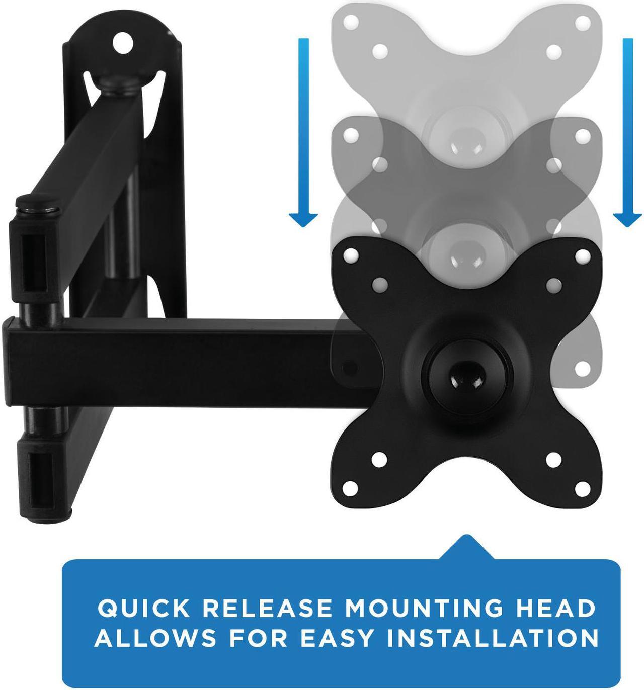 Alt view image 7 of 13 - Mount-It! Mount-lt! Adjustable Monitor Arm Up to 24" Black (MI-2041)