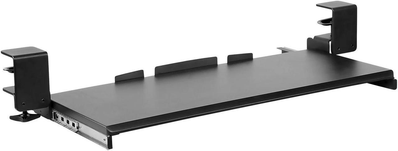Alt view image 5 of 7 - Mount-It! Triple Monitor Mount and Clamp Keyboard Tray Bundle  | Fits 24-32 Inch Screens