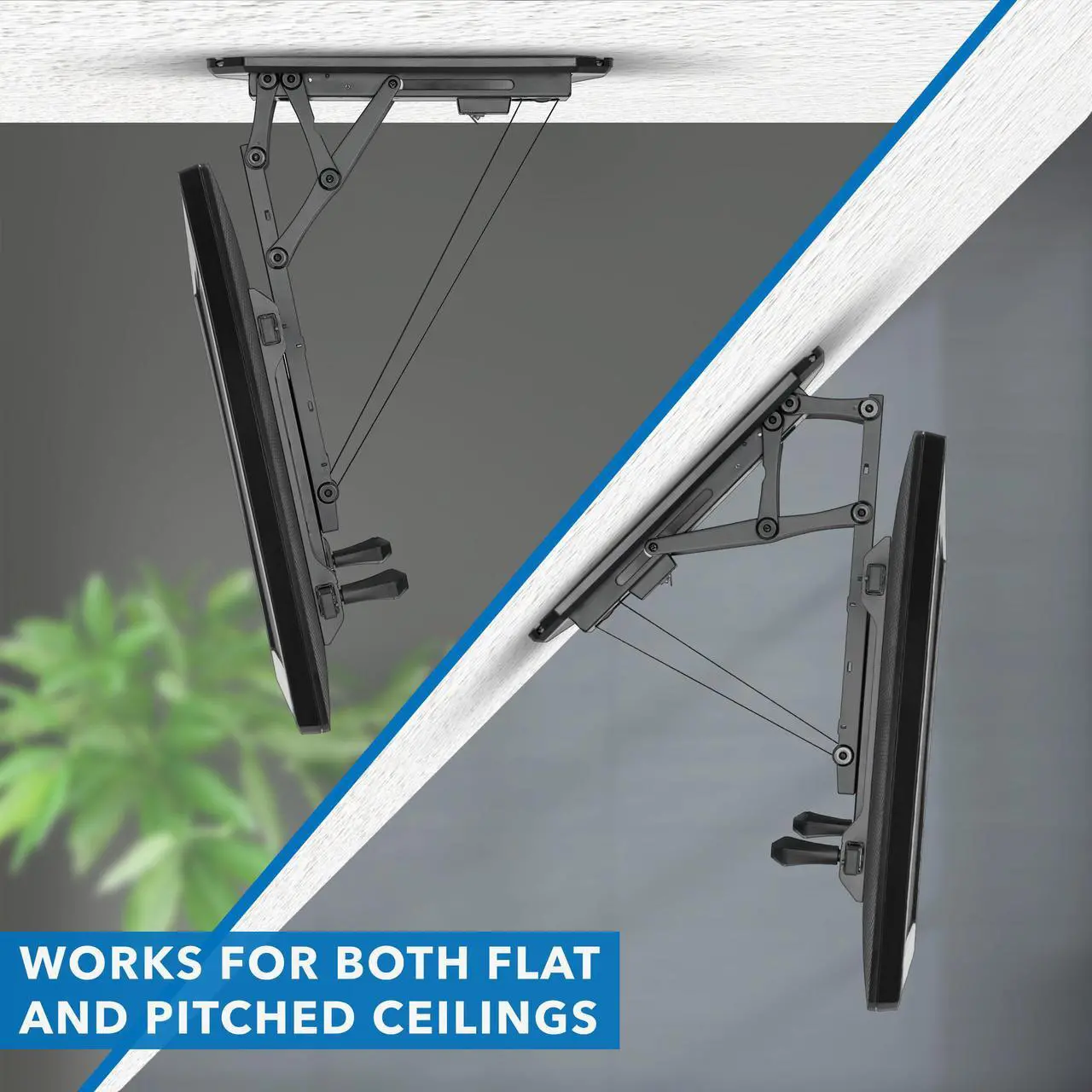 Alt view image 2 of 7 - Mount-It! Motorized Ceiling TV Mount with Remote and App Controller | 70" Max Screen Size