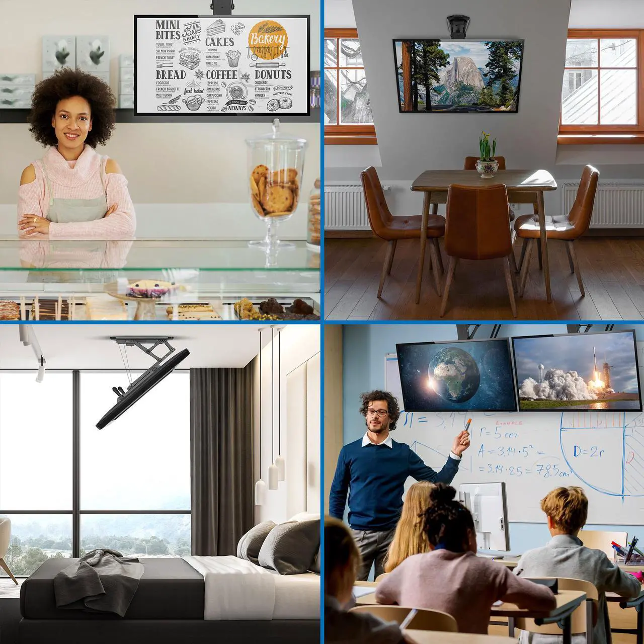 Alt view image 3 of 7 - Mount-It! Motorized Ceiling TV Mount with Remote and App Controller | 70" Max Screen Size
