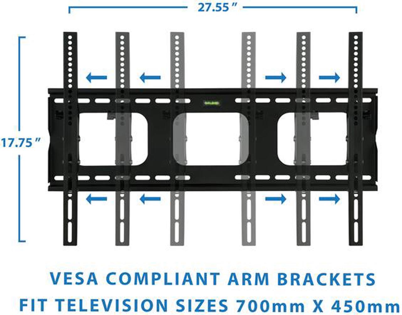 Alt view image 3 of 14 - Mount-It! Tilting TV Mount | Fits 50"-65" Flat Screen TVs | Wall Bracket VESA 750 x 450 Max