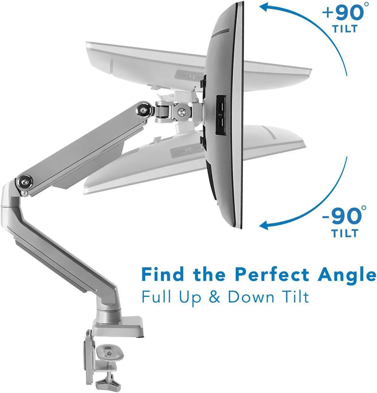 Alt view image 5 of 14 - Mount-It! Single Monitor Arm Mount | Full Motion Spring Arm | Fits Up to 32" Screens