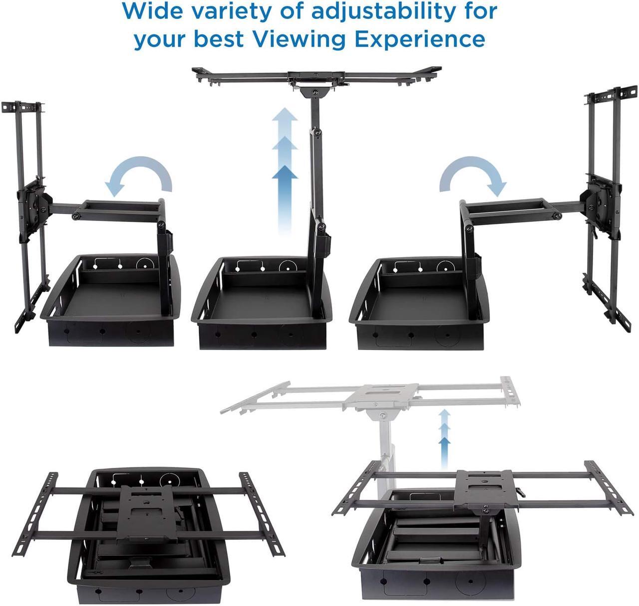 Alt view image 6 of 14 - Mount-It! Recessed TV Wall Mount | In-Wall TV Bracket for Flush Installation | Fits Screen Sizes 32-70 Inch TVs