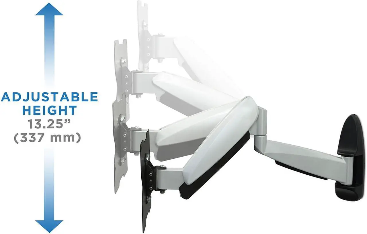 Alt view image 6 of 13 - Mount-It! Height Adjustable TV Wall Mount Bracket with Full Motion Gas Spring Arm for 28" to 47" TVs (MI-442)