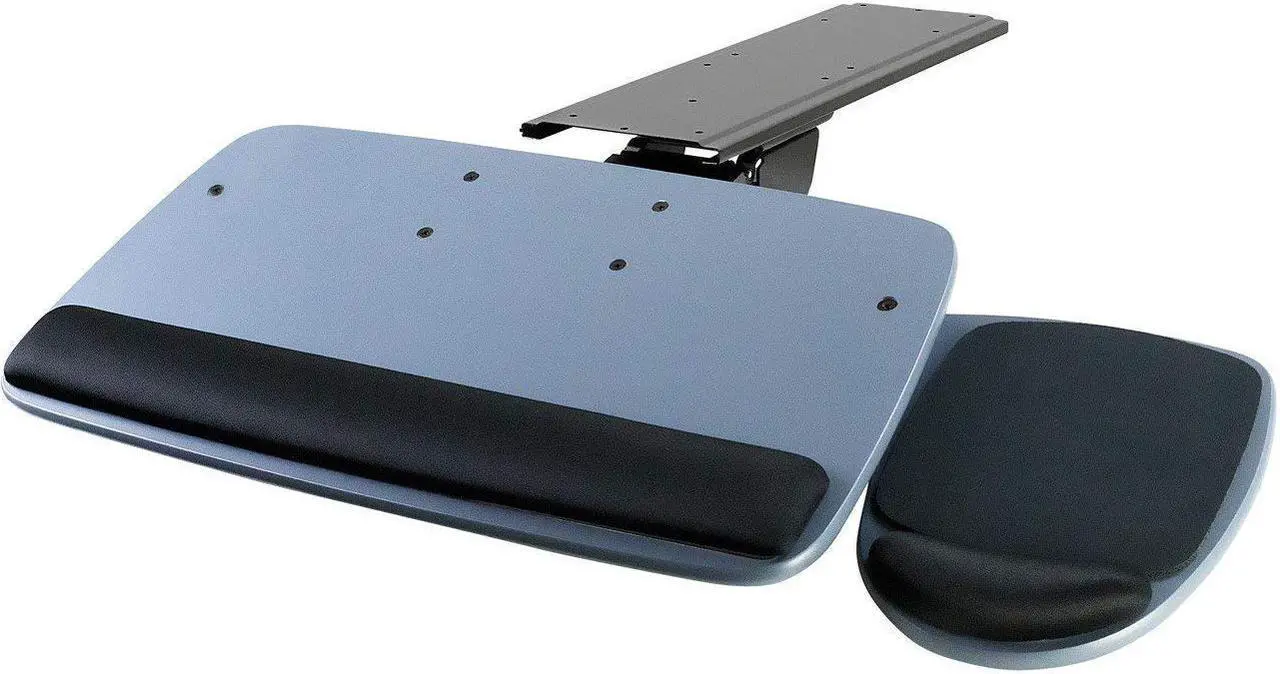 Main image of Mount-It! Under Desk Keyboard Tray with Ergonomic Wrist Rest Pad |17.25 Inch Track