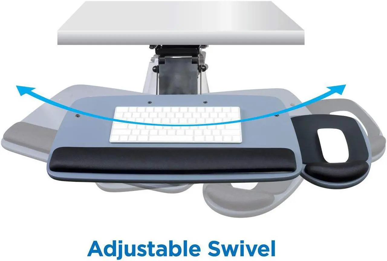 Alt view image 4 of 7 - Mount-It! Under Desk Keyboard Tray with Ergonomic Wrist Rest Pad |17.25 Inch Track