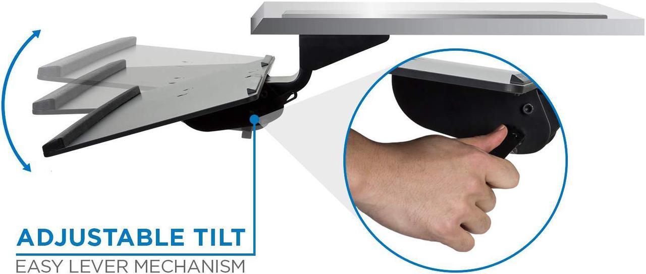 Alt view image 3 of 12 - Mount-It! Under Desk Keyboard Tray and Mouse Platform with Gel Wrist Pad | 17 Inch Track