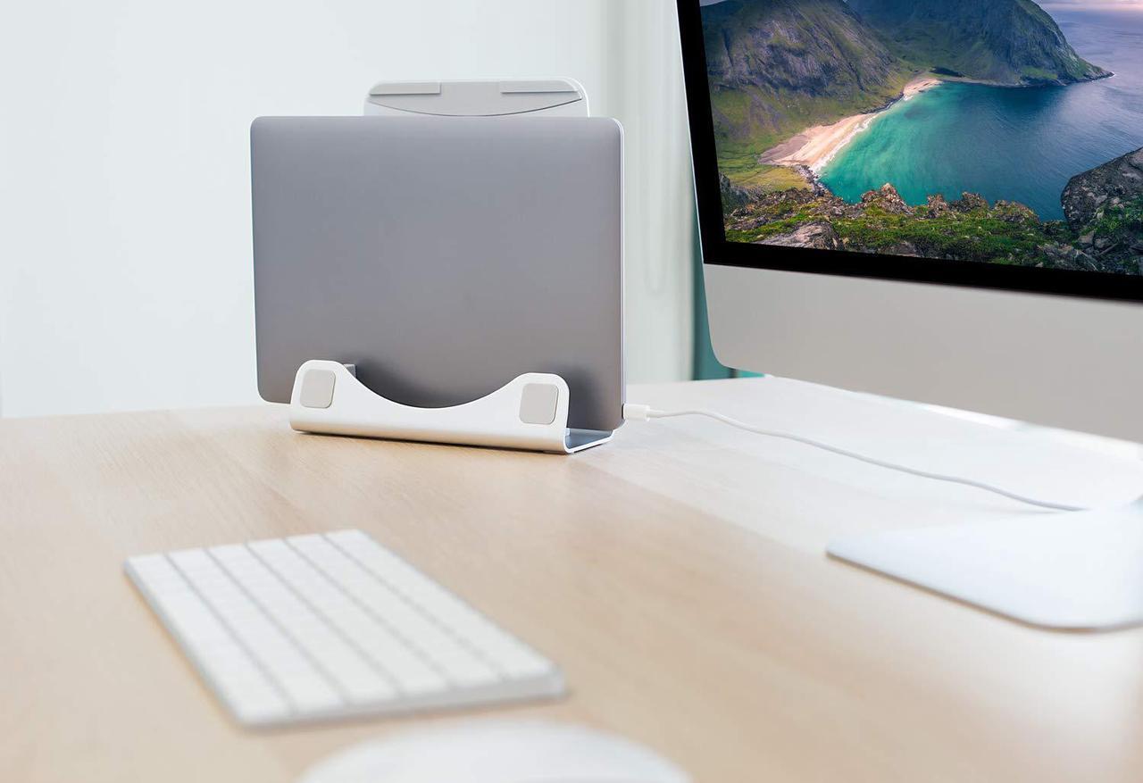 Alt view image 6 of 13 - Mount-It! Vertical Laptop Stand and Holder | 15" Max Screen Size