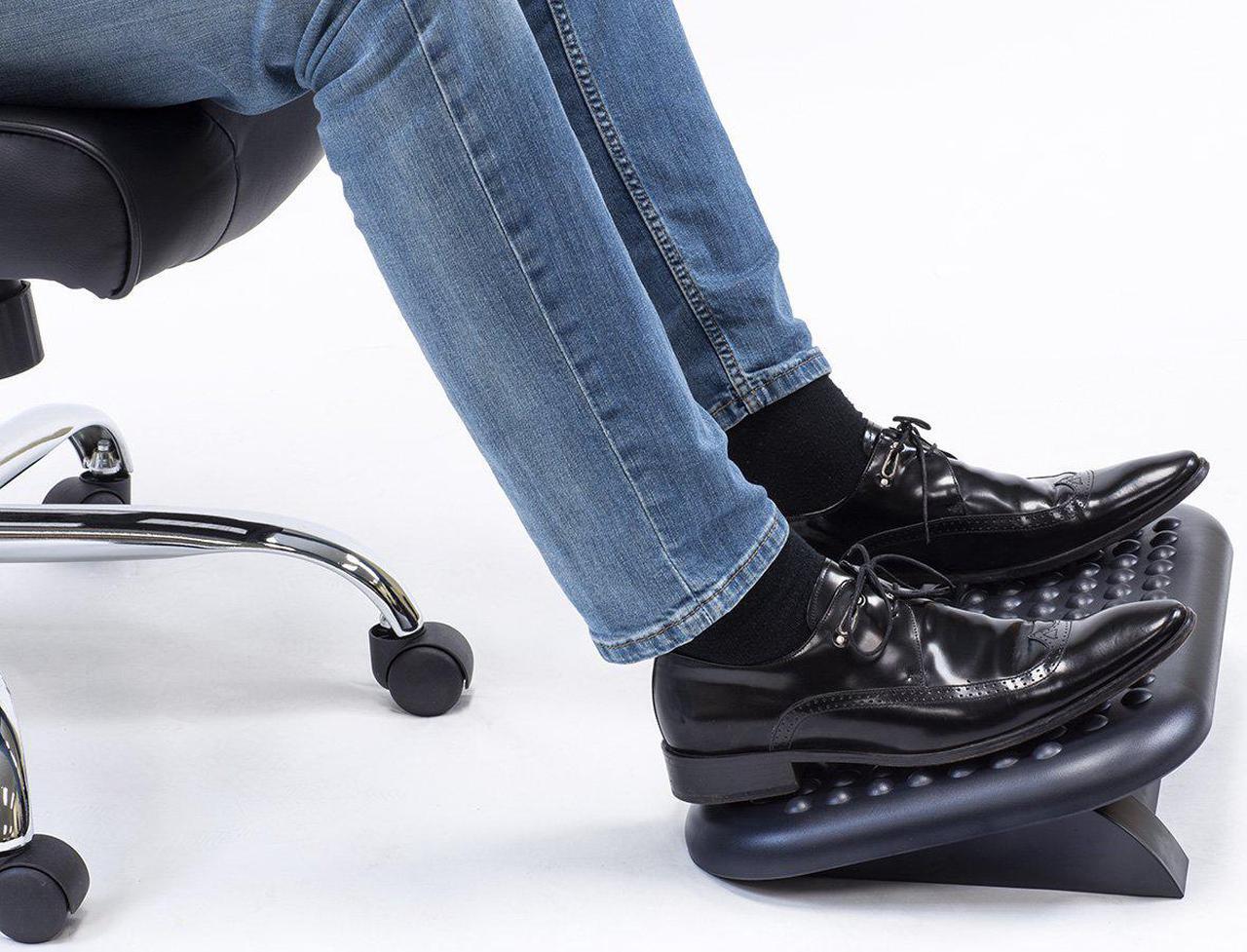 Alt view image 2 of 14 - Mount-It! Ergonomic Foot Rest Under Desk | Adjustable Tilt Footrest with Textured Massage Surface |  Black