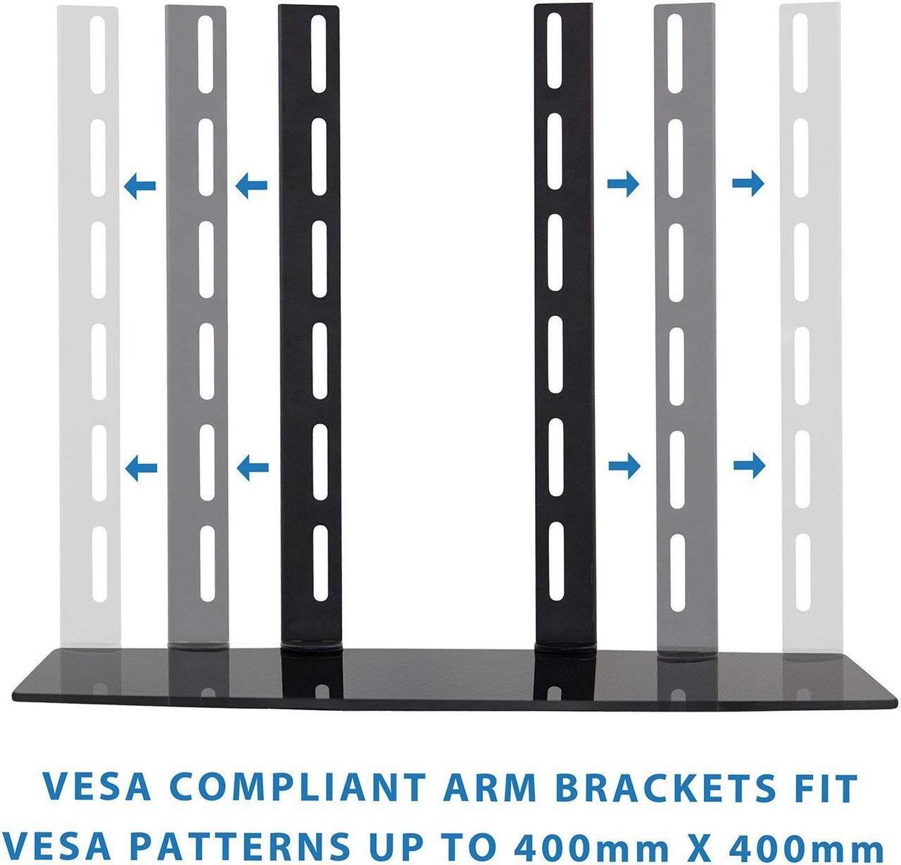 Alt view image 5 of 14 - Mount-It! TV Wall Mount Bracket for Cable Box DVD Player Stereo Components Shelf (1 Shelf) (MI-8401)