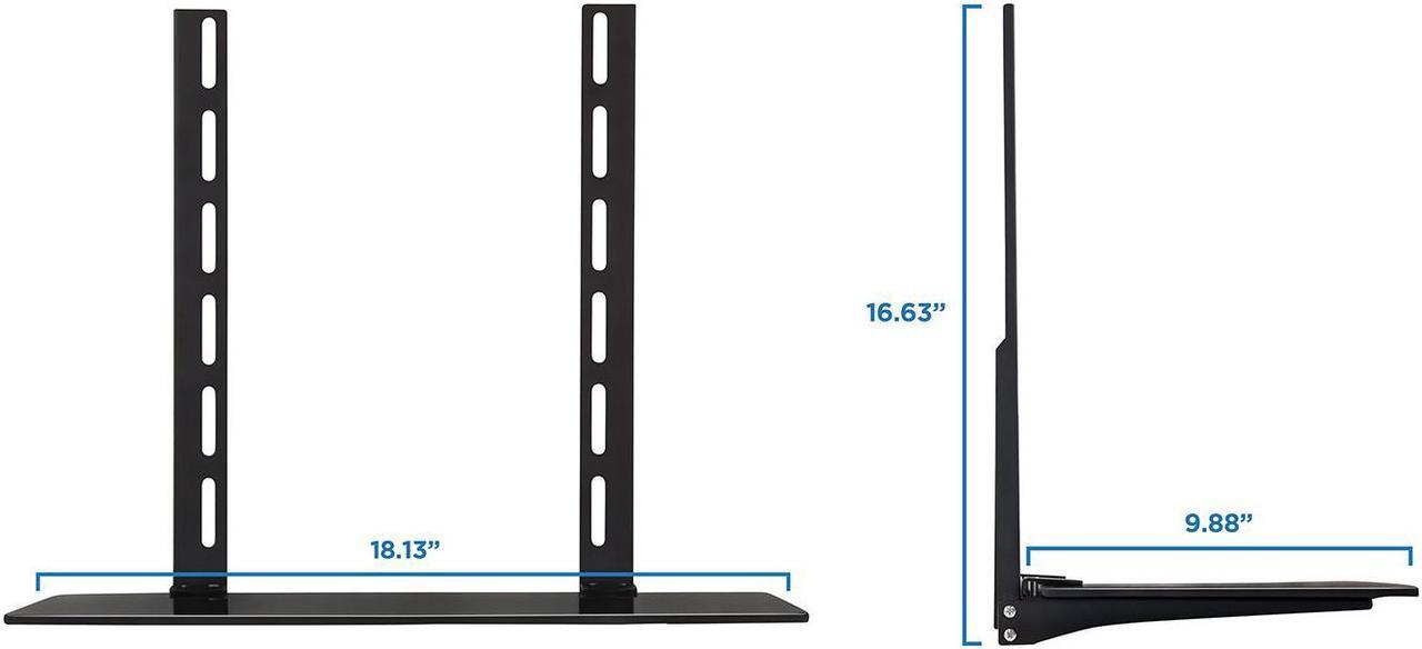 Alt view image 6 of 14 - Mount-It! TV Wall Mount Bracket for Cable Box DVD Player Stereo Components Shelf (1 Shelf) (MI-8401)