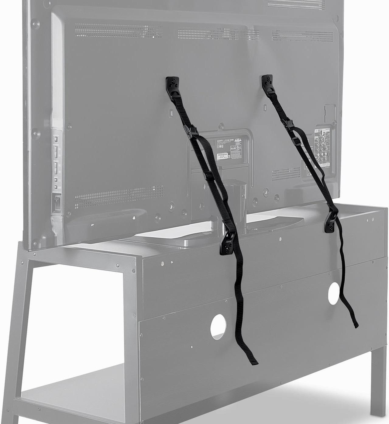 Alt view image 4 of 9 - Mount-It! Safety Straps for TV | Use for Furniture, Bookcase, Dresser and TV Stands | 2 Pack