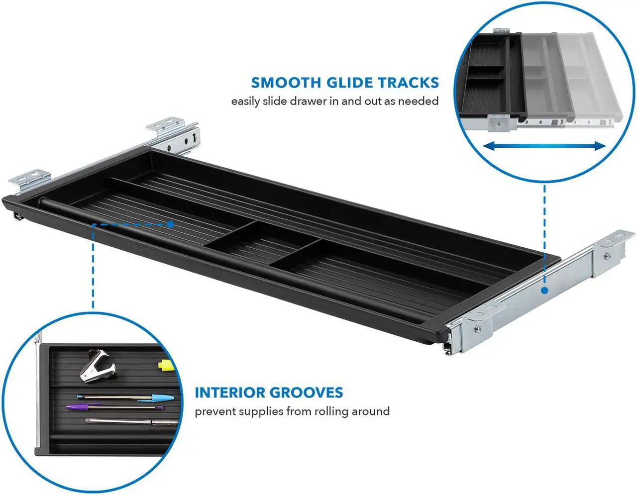 Alt view image 3 of 5 - Mount-It! Under Desk Slide Out Pencil Desk Drawer