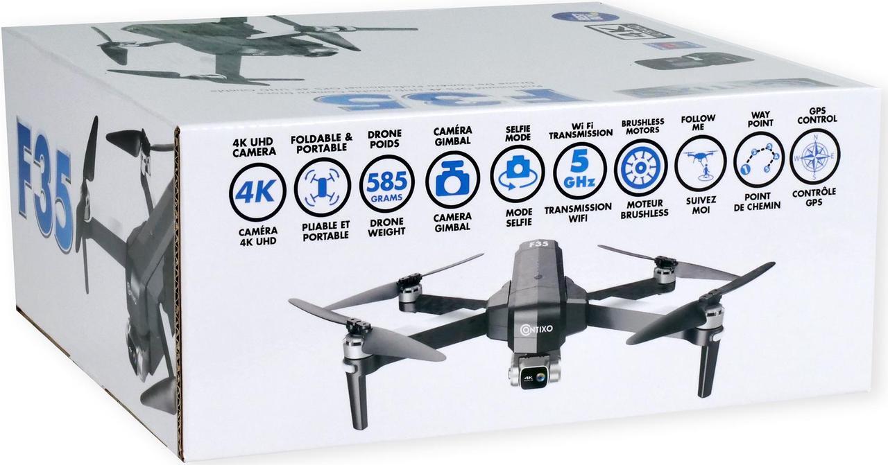Alt view image 7 of 12 - Contixo F35 GPS Drone with 4K UHD Camera 2-Axis Self-stabilizing Gimbal 5G WiFi FPV RC Quadcopter Brushless Drone for Adults, Bonus 64GB SD Card Carrying Case