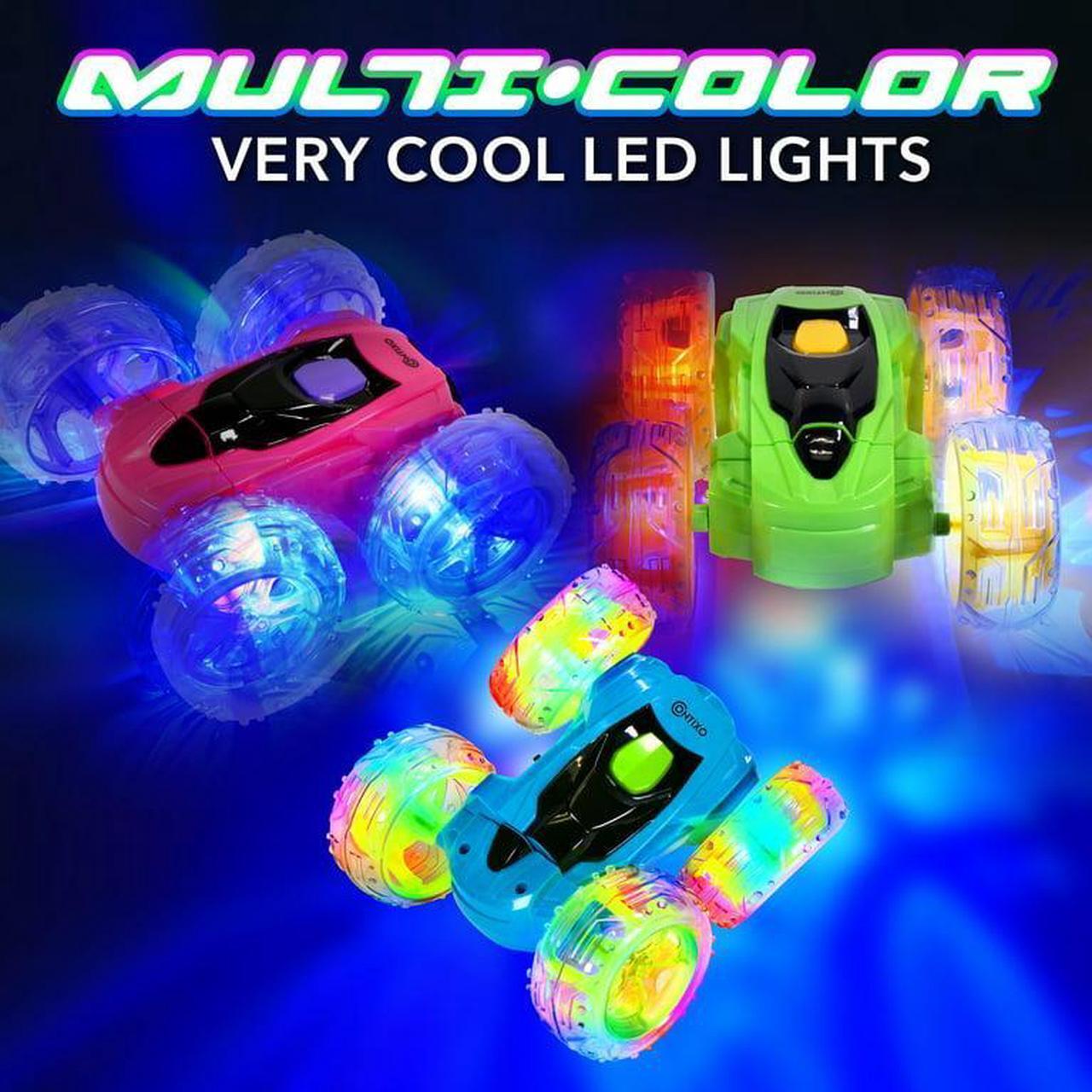 Alt view image 2 of 6 - Contixo SC3 RC Car Stunt Racer, Wheels Flip & Rotate 360°, Fast Remote Control Toy Car for Kids, AWD, 2.4GHz, Rechargeable Battery, Lights Up - Green