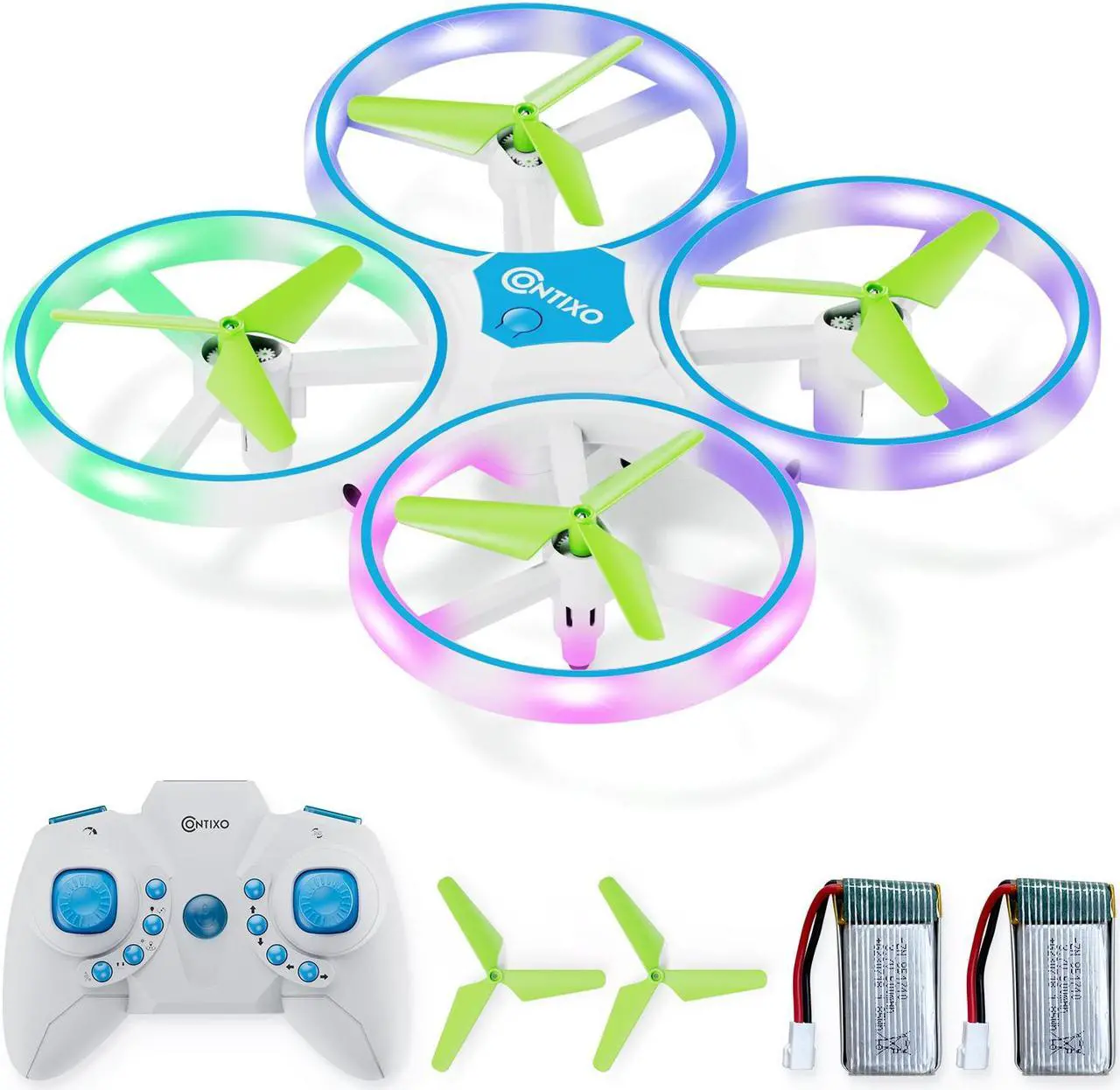Main image of Contixo TD1 Mini Drone for Beginners - LED Light, Quadcopter Indoor toy with Headless Mode, 3D Flip, Alt