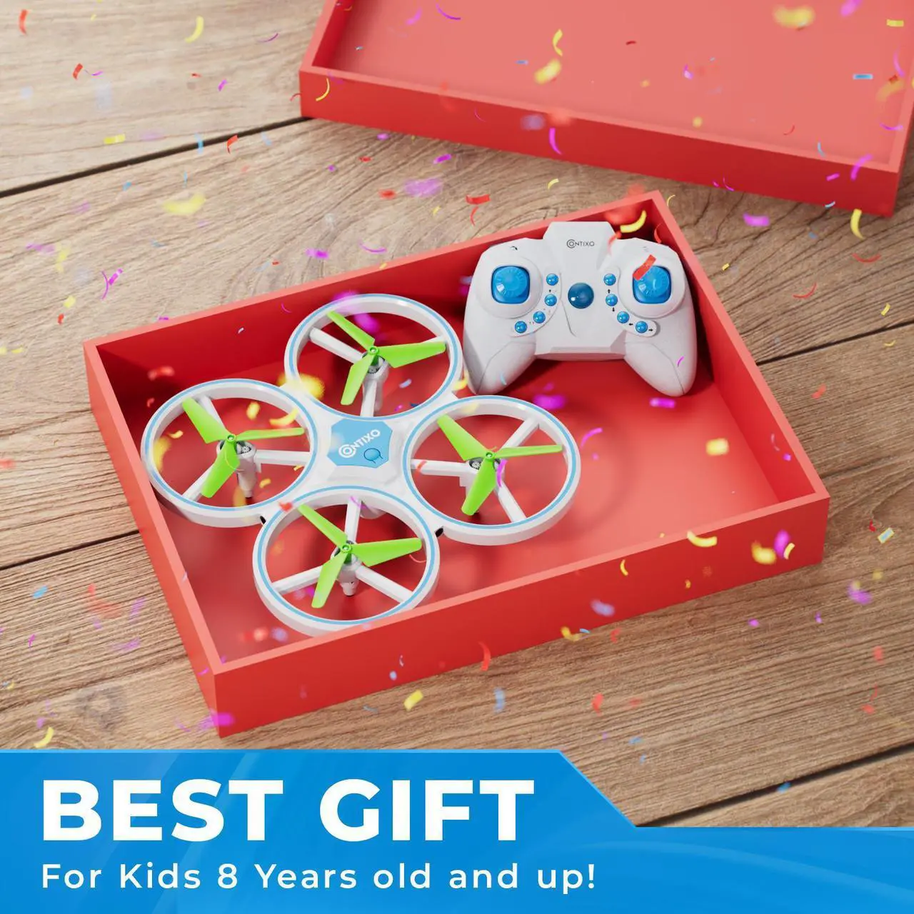 Alt view image 7 of 7 - Contixo TD1 Mini Drone for Beginners - LED Light, Quadcopter Indoor toy with Headless Mode, 3D Flip, Alt