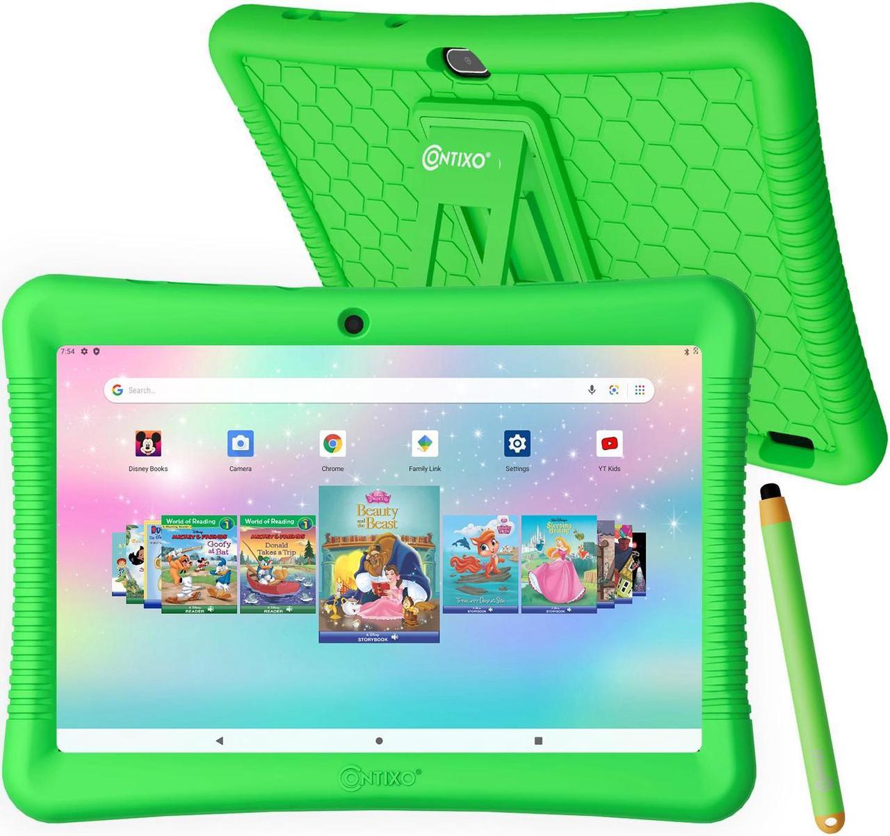 Main image of Contixo Kids Tablet K102, 10" HD, Parental Control, Android 10, 64GB, WiFi, Learning Tablet with Camera for Children Ages 3 -12 with 80 Disney eBooks and Kid-Proof Case, Green 2023