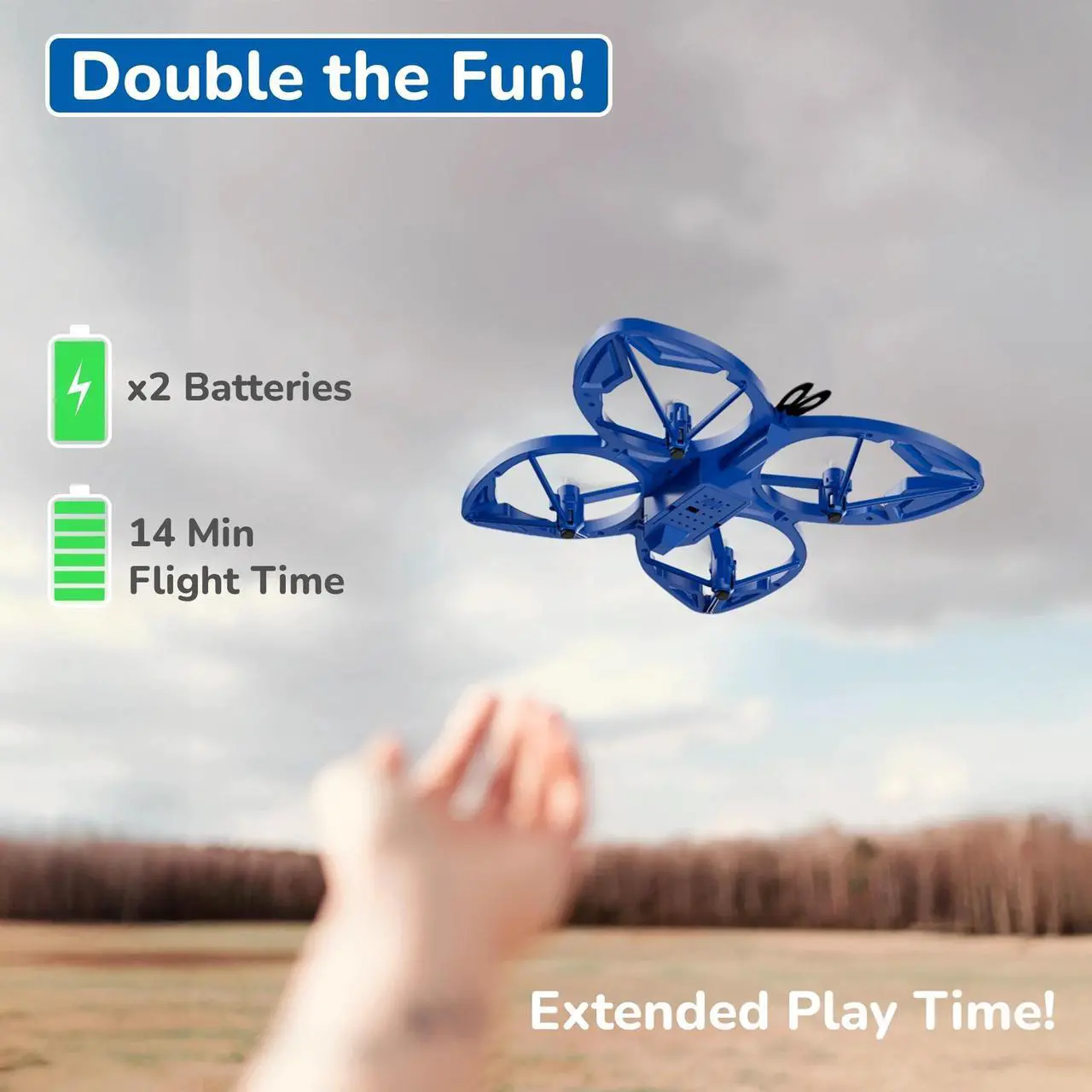 Alt view image 3 of 7 - Contixo TD2 Butterfly RC Drone Quadcopter with Remote Control and LED Lights features 3D Flip, 3 Speed Modes Drone, Headless Mode, Safe Toys Propeller Protection for Kids