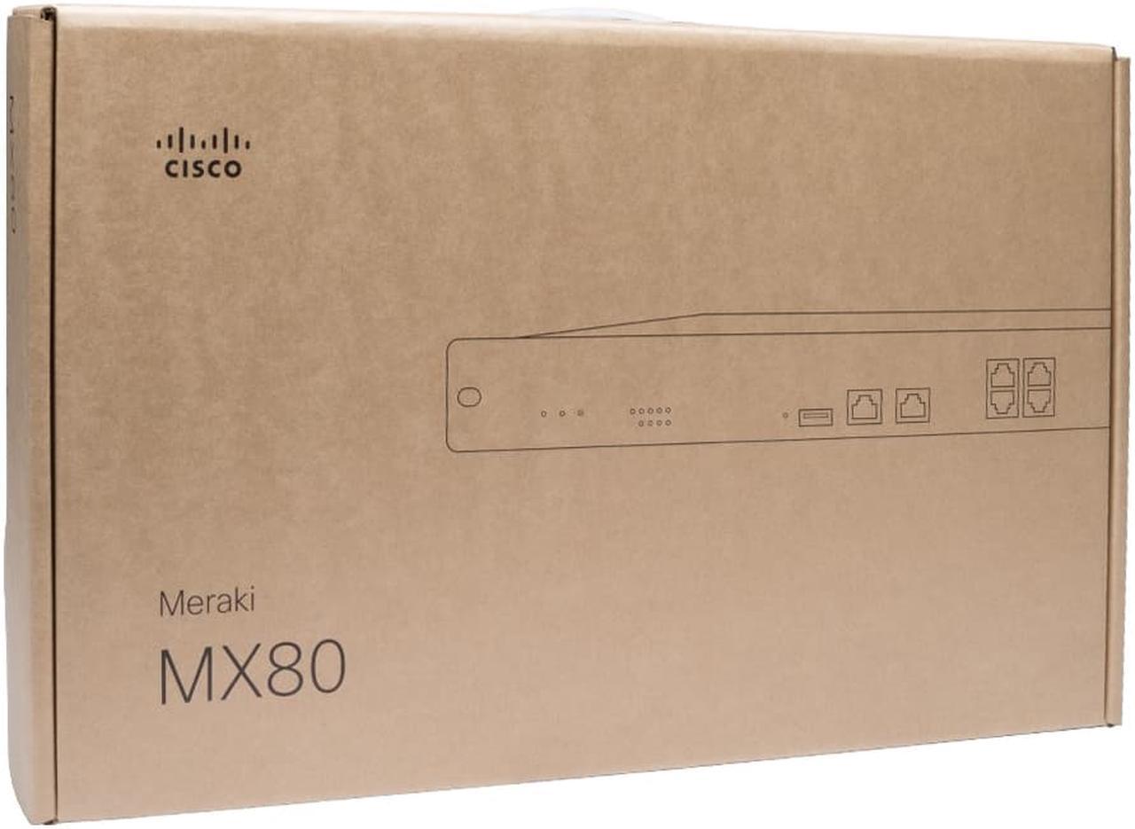 Main image of Meraki MX80 Medium Branch Security Appliance 250Mbps FW Throughput 5xGbE Ports MX80-HW
