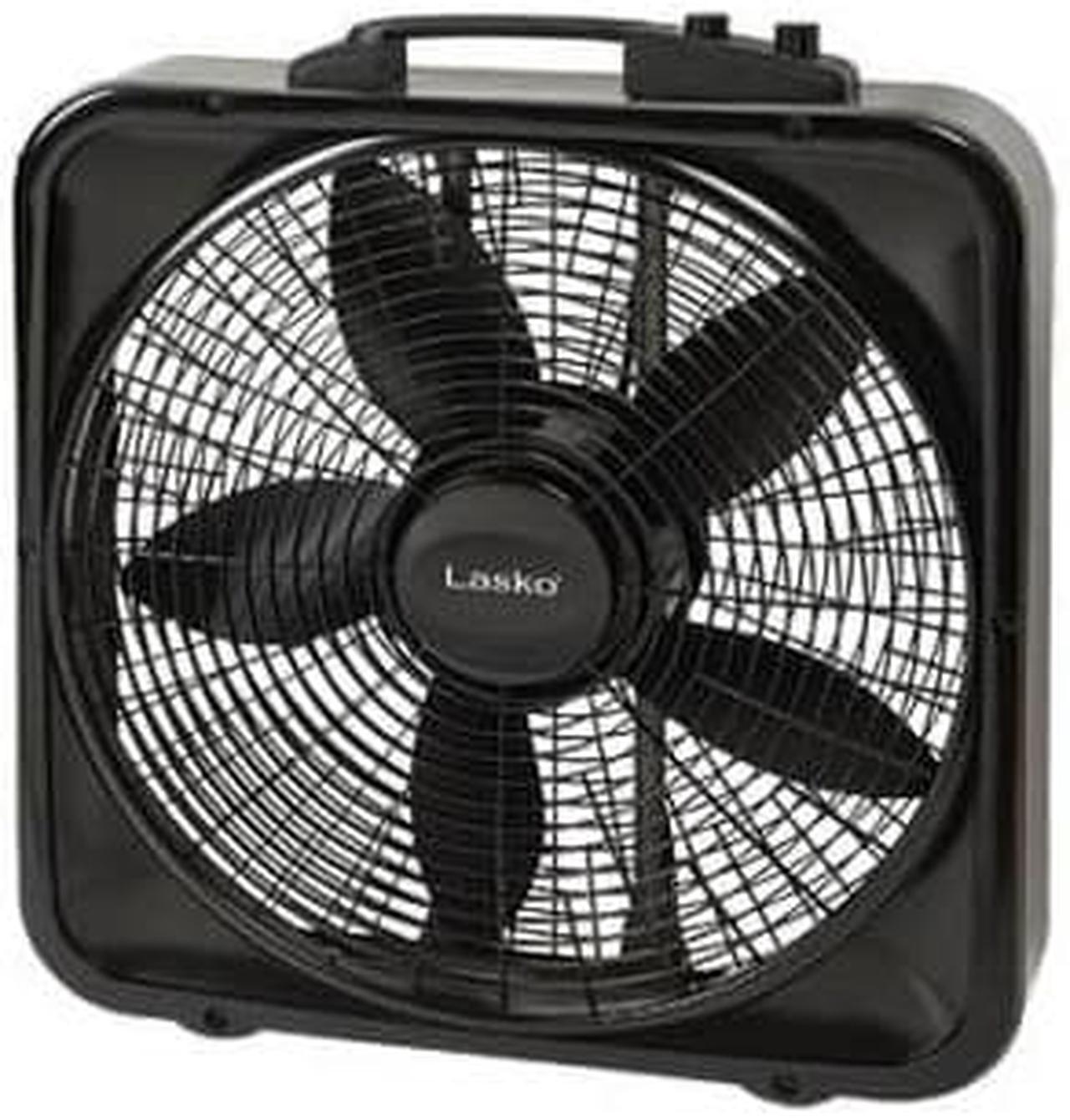 Alt view image 7 of 15 - Lasko 20" Weather-Shield Select Box Fan with Thermostat - 20" Diameter - 3 Speed - Carrying Handle, Thermostat, Anti-slip Feet - 22.5" Height x 4.5" Width - Black