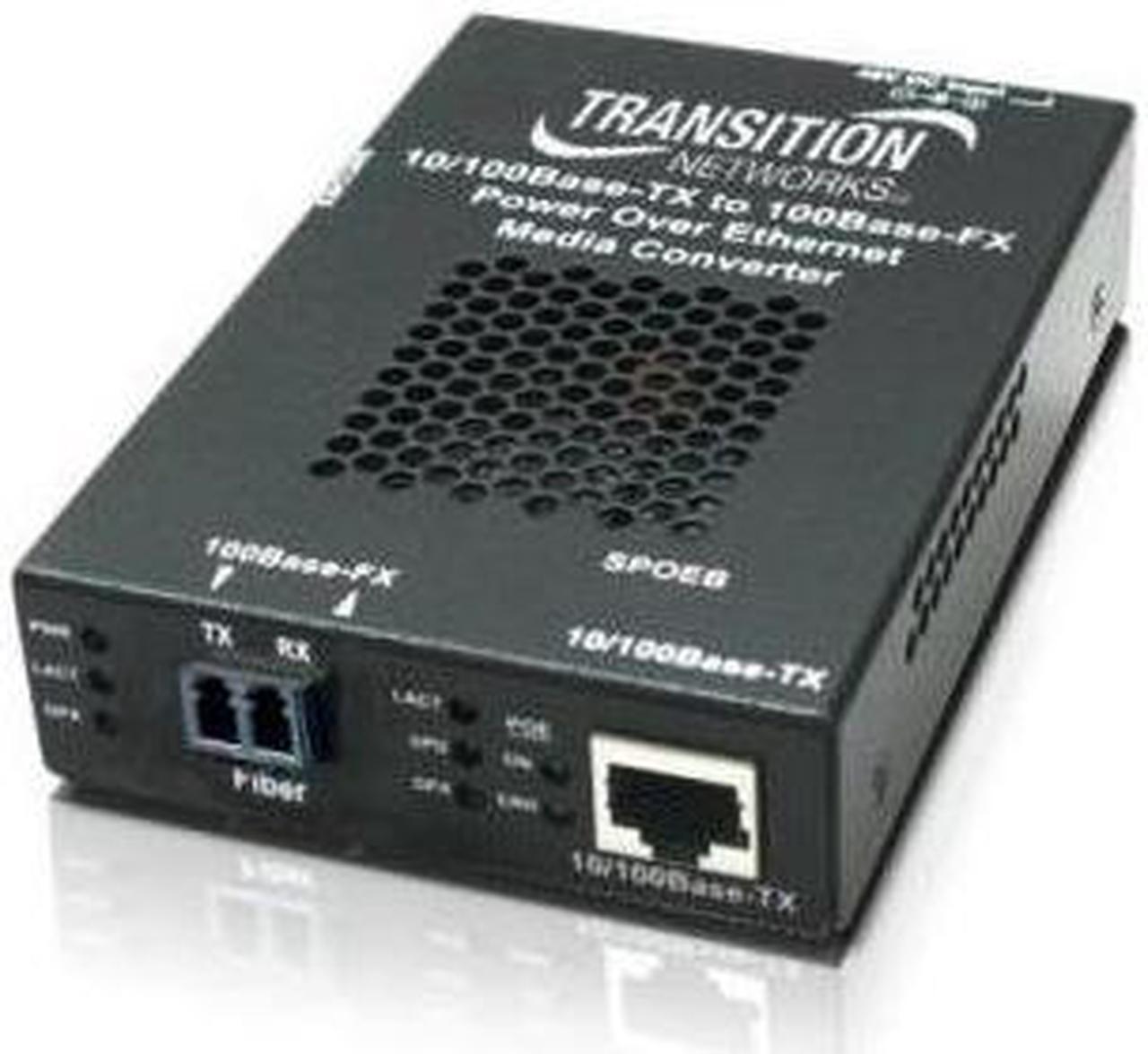 Alt view image 6 of 17 - Transition Networks Stand-alone Fast Ethernet PoE Media Converter