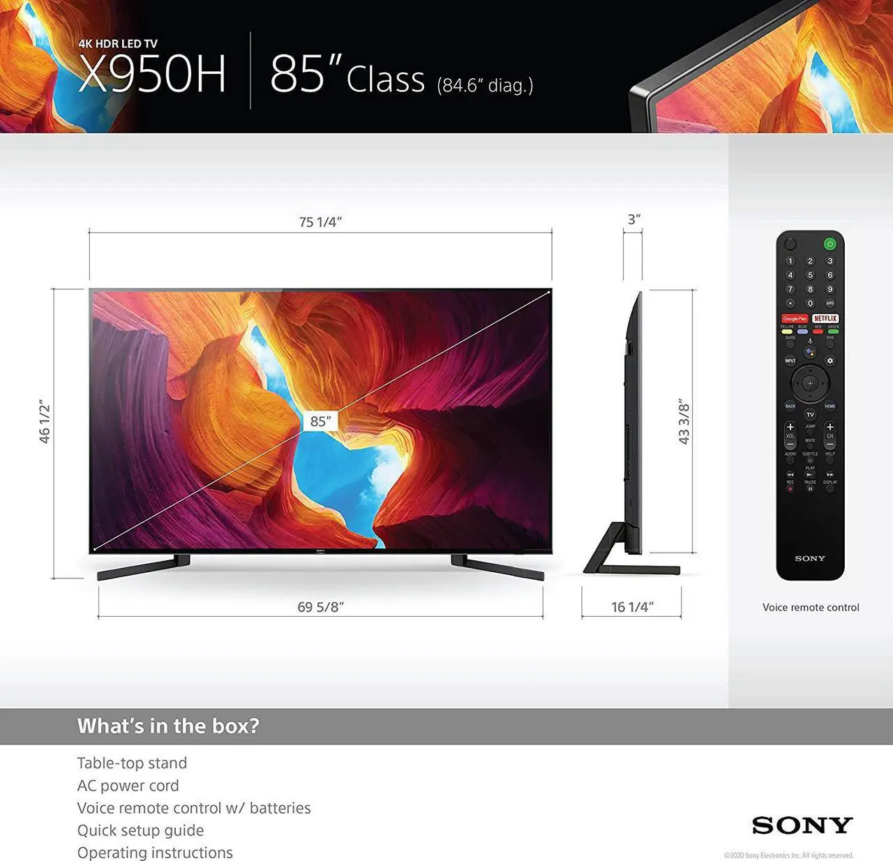 Alt view image 8 of 20 - Sony XBR-85X950H 85" BRAVIA 4K Ultra HD HDR Smart TV