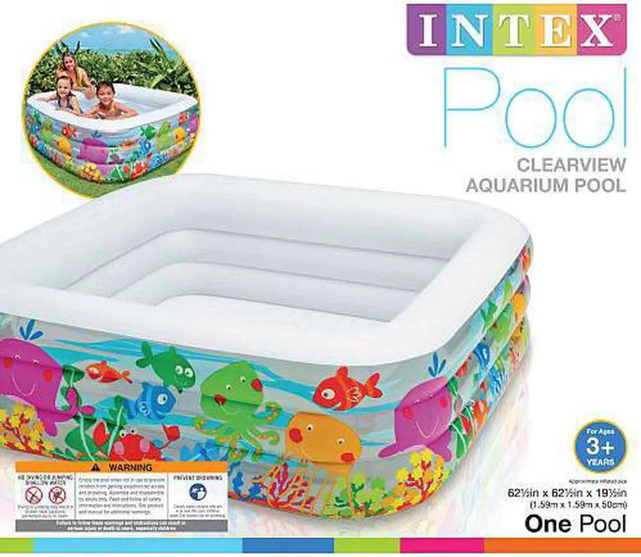 Alt view image 7 of 12 - Intex 57471EP Clearview Aquarium Clear Inflatable Swimming Pool