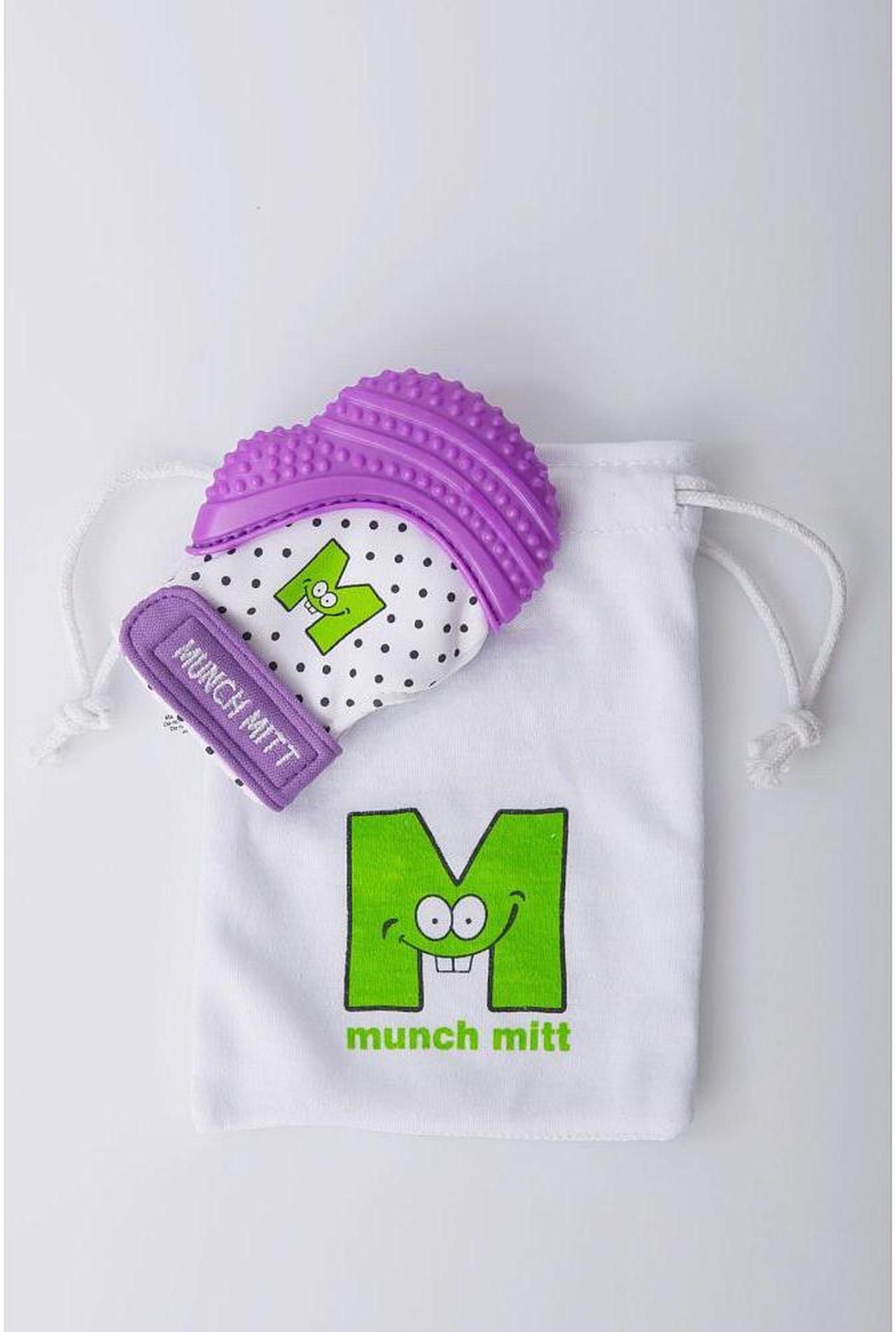 Alt view image 2 of 3 - Munch Mitt Baby Teething Mitten - Purple MM02P
