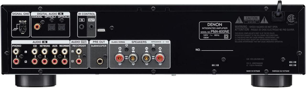Alt view image 7 of 11 - Denon PMA-600NE Integrated Amplifier with 70W Power per Channel and Bluetooth Support