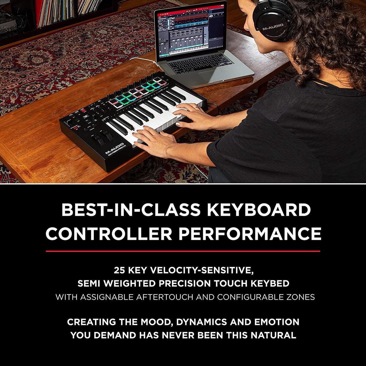 Alt view image 3 of 3 - M-Audio Oxygen Pro 25 - 25 Key USB MIDI Keyboard Controller With Beat Pads, MIDI assignable Knobs & Buttons and Software Suite Included